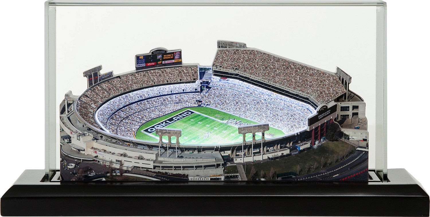 Oakland Raiders Alameda Oakland Coliseum LED Layered Wood Replica - Historic