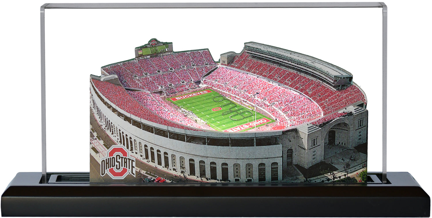Ohio State Buckeyes Ohio Stadium LED Layered Wood Replica