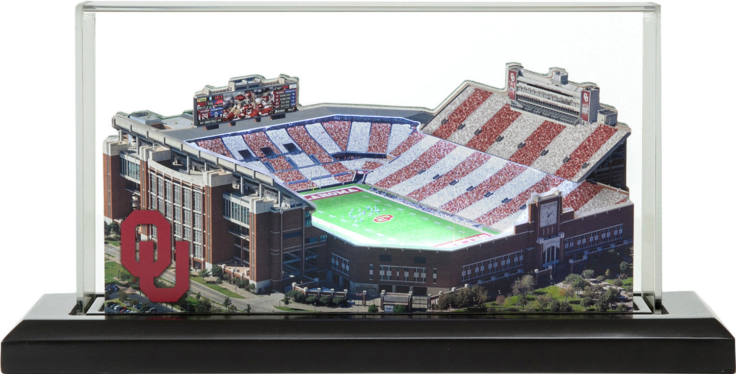 Oklahoma Sooners Gaylord Family Memorial Stadium (Norman) LED Layered Wood Replica