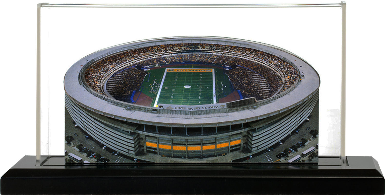Pittsburgh Steelers Three Rivers Stadium LED Layered Wood Replica - Historic (1970-2000)